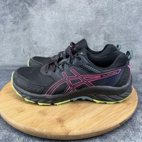 ASICS Gel-Venture 9 Shoes Womens Size 8.5 Black Pink Trail Running 1012B313 - Picture 3 of 10